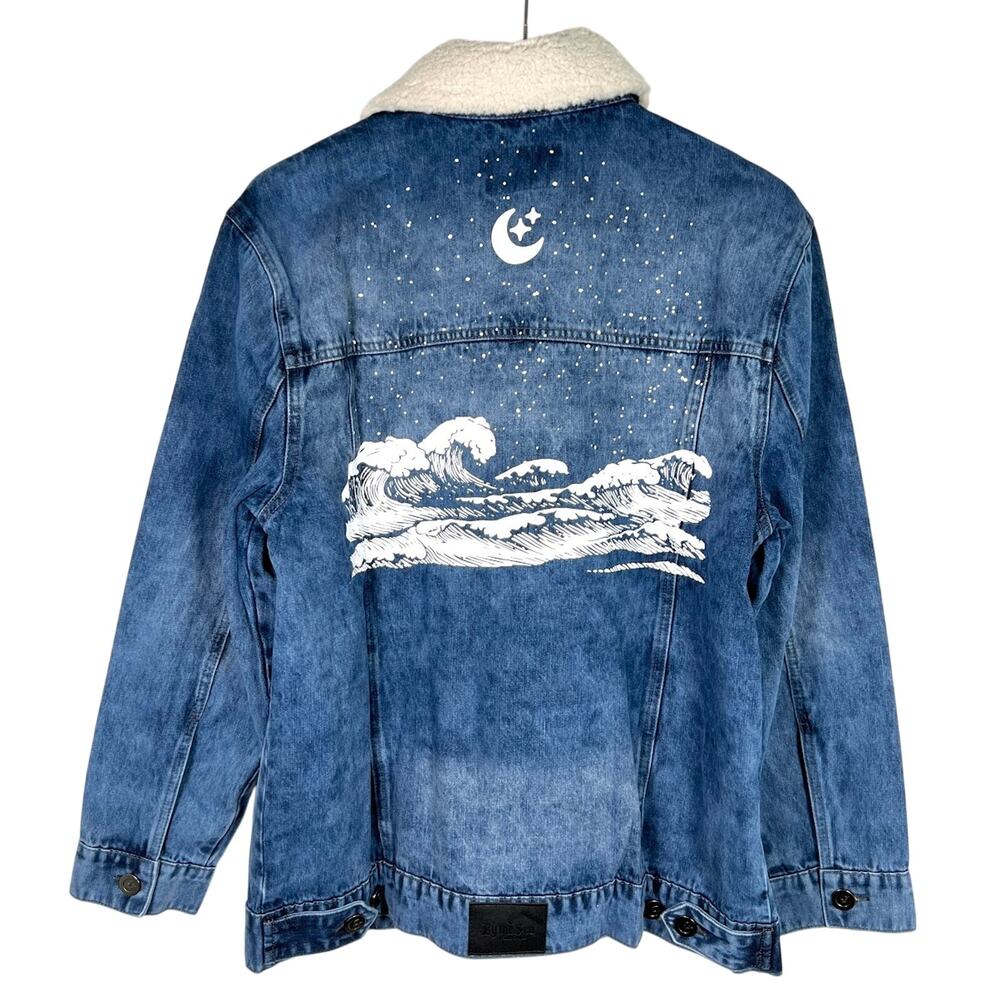 The Tubbo Moment Men's By The Sea Denim Jacket L Collared Full Zip Jean